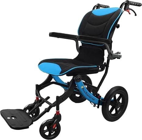 Silla de ruedas de transporte ligera plegable