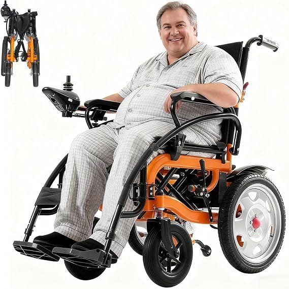 Silla de ruedas eléctrica con asiento extra ancho de 20″